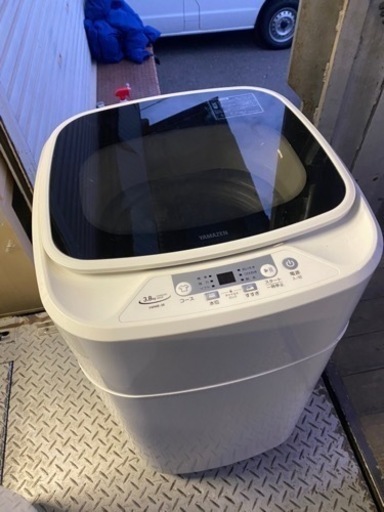 福岡市内配送設置無料　2021年　[山善] 全自動洗濯機 3.8kg YWMB-38(W) ホワイト ノンインバーター 一人暮らし 幅47cm 節水 小型