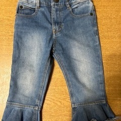 プティマイン　七分丈デニムパンツ　100 petitmain