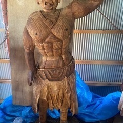 巨大　仁王堂　自作品　2体　高さ180cm けやき 巨大 仁王堂 自作品 2体 高さ180cm けやき