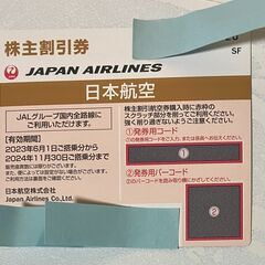 JAL 日本航空株主優待券 2024年11月30日まで