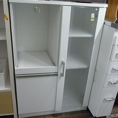 【28】レンジボード　白　ホワイト　キッチン収納　ミニ食器棚　サ...