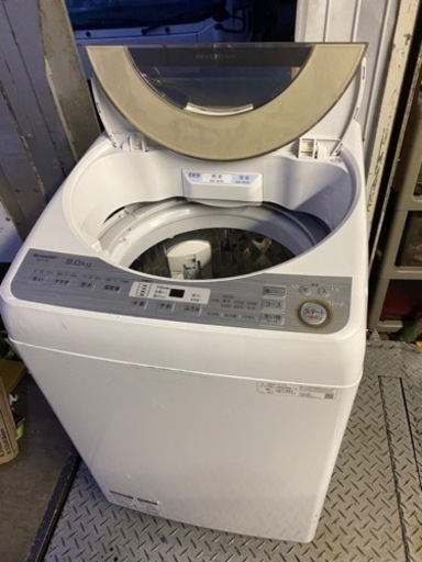 北九州市内配送無料　保証付き　2019年　シャープ SHARP ES-GV9B-N [全自動洗濯機 (9kg) ゴールド系] スレ傷あり