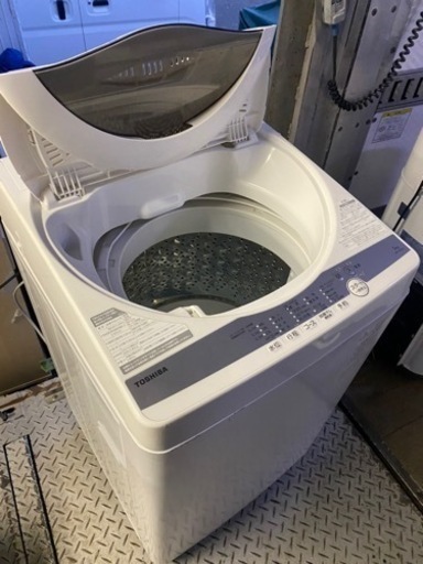 北九州市内配送無料　保証付き　2021年式　東芝 全自動洗濯機 5kg グランホワイト AW-5G9 (W) 【浸透パワフル洗浄】 【Wセンサー】