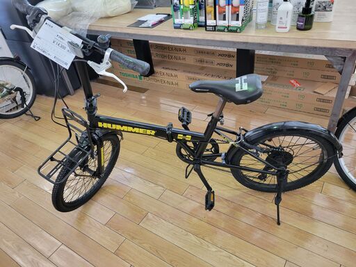 ★ジモティ割あり★ HUMMER 折り畳み自転車 黒 H×D×W クリーニング済み TK945