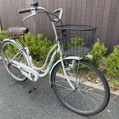 ママチャリ自転車 26インチ カゴ/鍵付き 変速なし