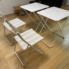折り畳み椅子、折り畳みテーブルセット、イケア、アウトドア