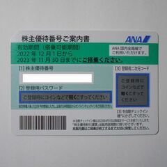 【ネット決済・配送可】ANA株主優待券　1枚