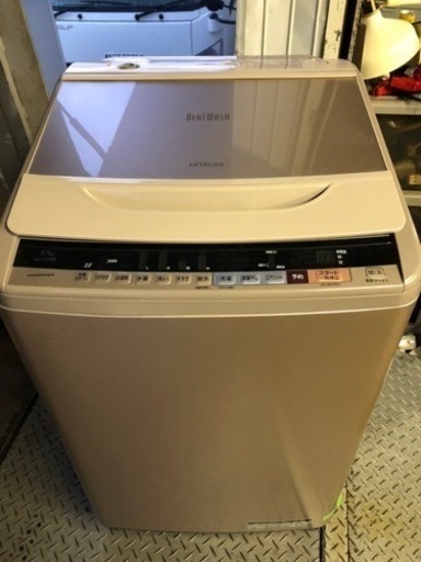 北九州市内配送無料　保証付き　2017年日立 HITACHI BW-V100B N [ビートウォッシュ 全自動洗濯機 （10kg） シャンパン]