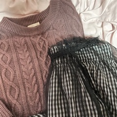 あったかニット🧶　オシャレな原宿系スカート　上下2点セットコーデ...