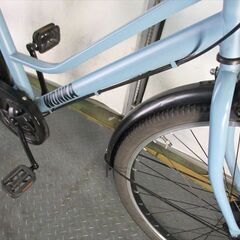 D145　★限定特価★ 中古自転車 【　27.5インチ　ブルーグレー軽快車　6段　LEDオートライト 】