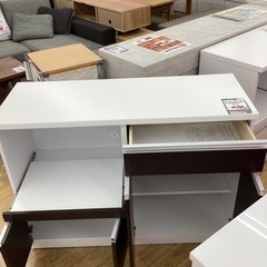 KK-49【新入荷 アウトレット】キッチンカウンター ブラウン×白