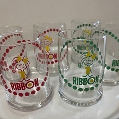 クルクルグラス RIBBON リボン 昭和レトロ ガラスコップ ...