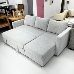 【超美品‼️】定価79,990円♪ ニトリ 2way 214cm幅3人掛けカウチソファ(ノアーク) ソファベッド 布製グレー♪