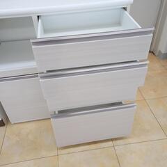★ジモティ割あり★  食器棚 白 H205.5×D50×W100.5 クリーニング済み OJ2657 ☆ジモティ割あり☆ 食器棚 白 H205.5×D50×W100.5 クリーニング