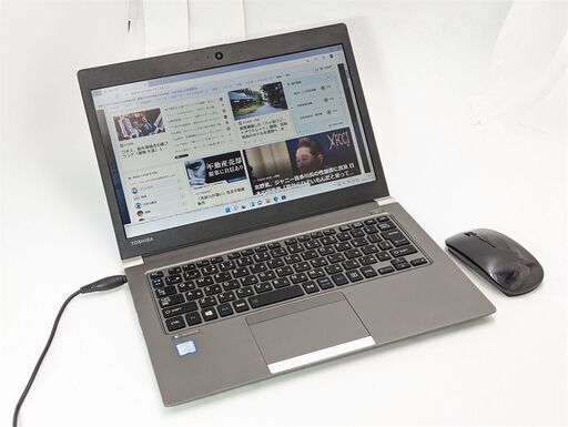 送料無料 高速SSD 新品マウス付 13.3型 薄型 中古美品ノートパソコン 第7世代i5 東芝 R63/J 8GB 無線 Bluetooth カメラ Windows11 Office