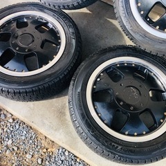 軽自動車コンパクトカー用アルミ付きバリ山スタッドレス4本組