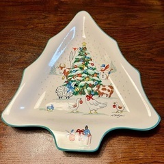 【新品】クリスマスツリー 絵皿 箱付き 大皿