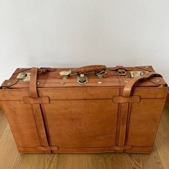 値下げ   レトロ 革製 スーツケース