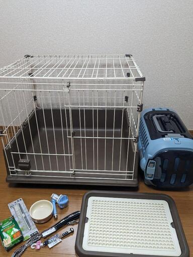 【限定★お値下げ中！】【美品　1回のみ使用】犬　ゲージ　キャリー　トイレ　その他セット