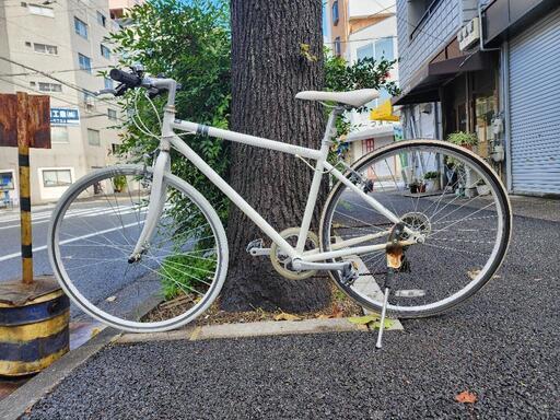 クロスバイク 3x7変速 白 ✨自転车整备済。すぐに乗って帰れます✨