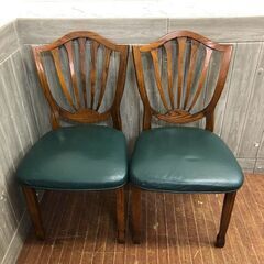 ss5725/5726　伸長式ダイニングテーブル＆ダイニングチェア4脚　Shin-Lee　円卓　幅約91/131cm　シンリ―　エクステンションテーブル　木製　丸テーブル　食卓　拡張式　クラシック　グリーン系　レザー調　食卓用　椅子　茶×緑　クッションチェア　一人掛け　イス　いす