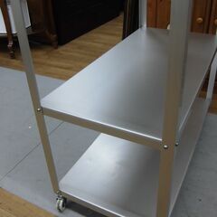 R340 MUJI 無印良品 アルミ製 ｷｬｽﾀｰ付 棚、ワゴン、幅84cm Used (買取 
