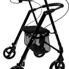 81t 未使用品 Care-parents シルバーカー 多機能 手押し 座れる 軽量 アルミ製 折り畳み高さ調節可 四輪歩行器 ブレーキ付き ブラックCP-1004D y111703t