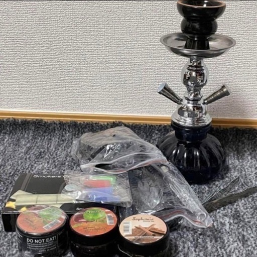 シーシャ 本体セット ブラック 黒【吸い口2個】