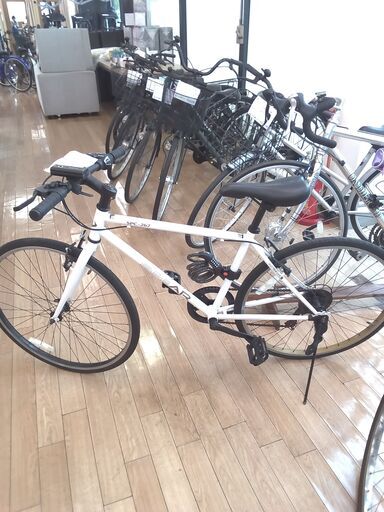 ★ジモティ割あり★  クロスバイク自転車 26インチ 白 クリーニング済み TK977