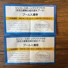 【ネット決済・配送可】北名古屋の温水プール券　大人子供共通　2枚