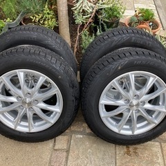 新型シエンタ10系適合確認済　バリ山スタッドレス185/65R15＋トヨタ車用(平座ナット) 社外アルミ 4本セット