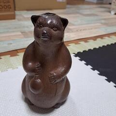 【売約済】中古品 レトロ たぬき 花瓶 一輪挿し