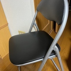パイプ椅子 黒 ×2