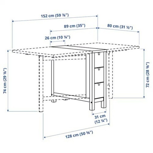 IKEA NORDEN ゲートレッグテーブル　白、チェア