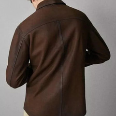 牛革・高グレインバフ仕上げの牛革シャツ Buffed Cow Leather Shirt......