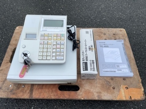 ■中古品 カシオ レジスター TE-400 2016年 W330ｘＤ360ｘＨ200ｍｍ 100Ｖ 動作問題なし■