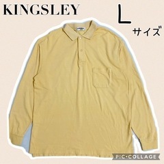 【KINGSLEY】角襟付き　メンズ　ポロシャツ　Lサイズ