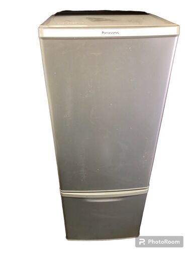 ☆中古￥7,000！Panasonic　パナソニック　168㍑2ドア冷蔵庫　家電　2015年製　NR-N177W-S型　幅48㎝ｘ奥行59㎝ｘ高さ130㎝　【BK120】