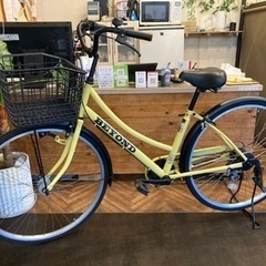 【前輪チューブ・チェーン新品！】LEDオートライト　6段変速　27インチ自転車　イエロー 前輪チューブ・チェーン新品！】LEDオートライト 6段変速 27インチ