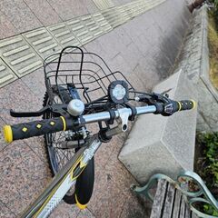 ほぼ新品   子供用自転車  24インチ(130cm～)　6段変速　スピードウォッチ付　シルバー　