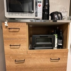 【価格交渉可】ヴィンテージ調　ステンレス天板　キッチンカウンター