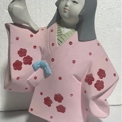【貴重】昭和レトロな置物3個セット　博多人形×2、陶器のネズミ