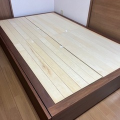 美品　無印良品　収納ベッド(セミダブル) オーク材