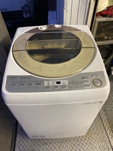 福岡市内配送無料　2019年　シャープ SHARP ES-GV9B-N [全自動洗濯機 (9kg) ゴールド系] スレ傷あり