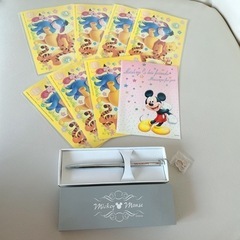 新品　Disney ボールペン、ポストカード、メッセージカードのセット
