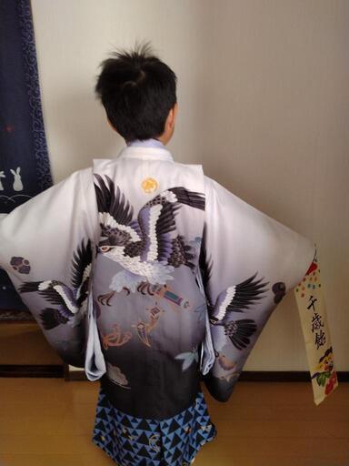 七五三　５歳男の子　着物、小物フルセット100から120センチ