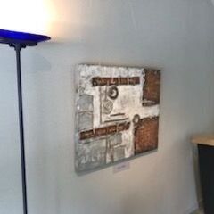 価格交渉OKです◆北海道のホテルロビーに展示されていた名品です◆◆欧米コレクター間で注目のアーティスト「Masahiro Narita」抽象デコラティヴ絵画(直筆サイン入)　テーマ「Pre-mechanization」 価格交渉OKです◇北海道のホテルロビーに展示されていた名品です