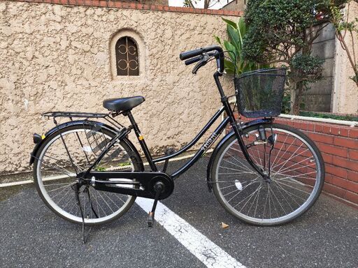 ママチャリ　26インチ　黒　サントラスト