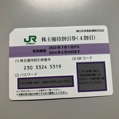 JR東　株主優待割引券　4割引　1枚　2024年6月30日期限
