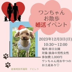 愛犬家の皆さま必見！【ワンちゃんお散歩♡婚活イベント】参加...